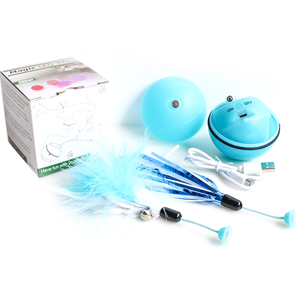 Magic Moving LED Feather Cat Ball