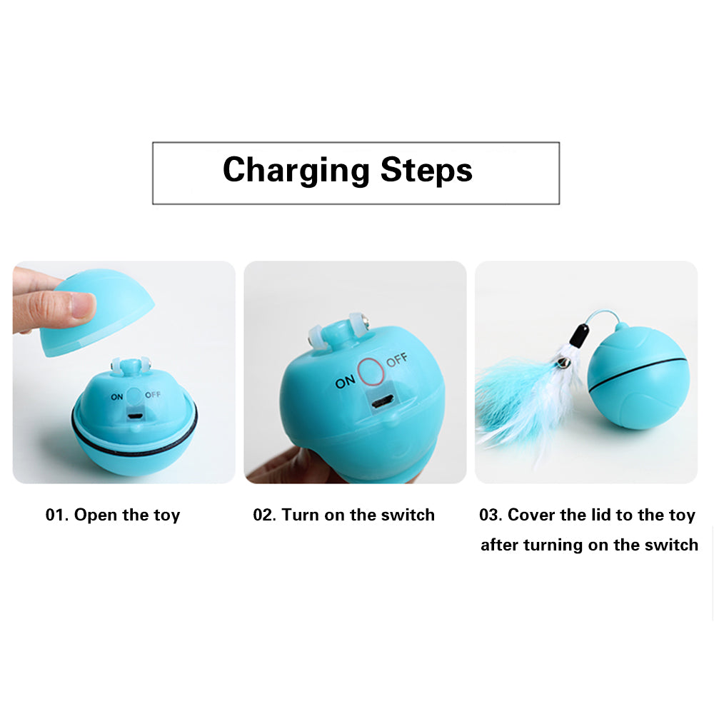 Magic Moving LED Feather Cat Ball